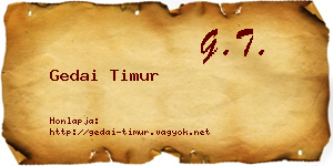 Gedai Timur névjegykártya